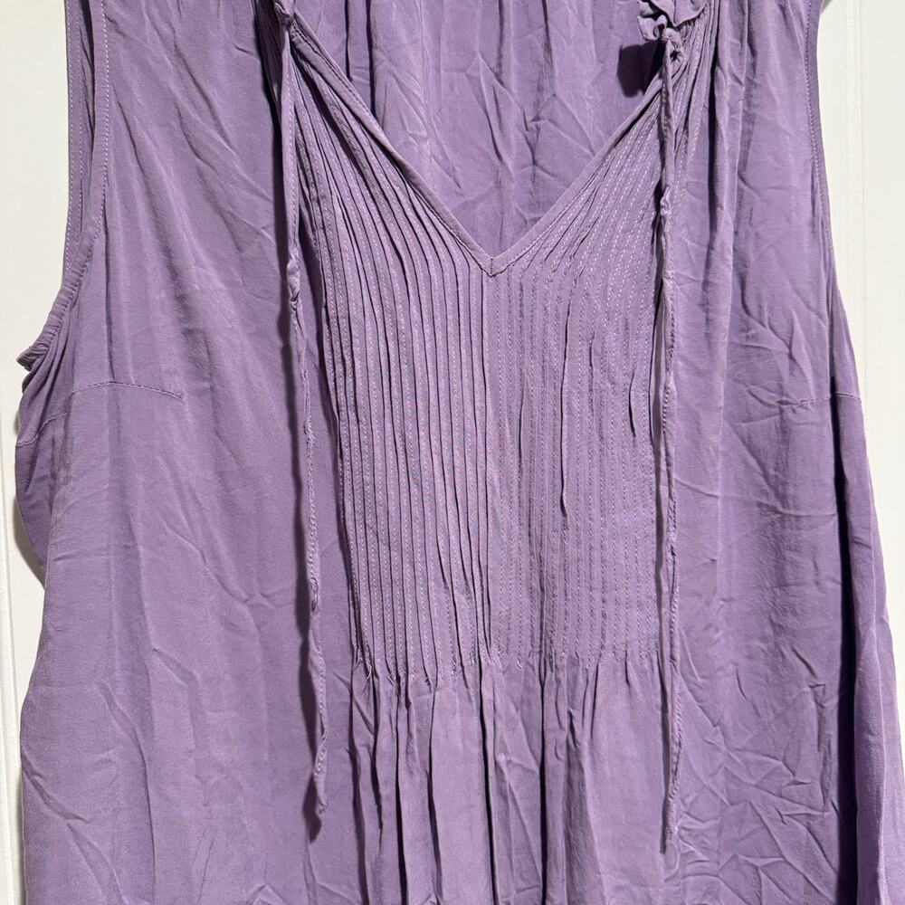 Torrid Purple Challis Pintucked Blouse Sleeveless Lightweight Springy Size 2X - Picture 3 of 6